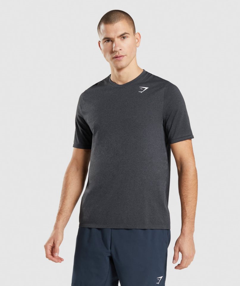 Koszulki Gymshark Arrival Seamless Męskie Czarne | PL 876FYH